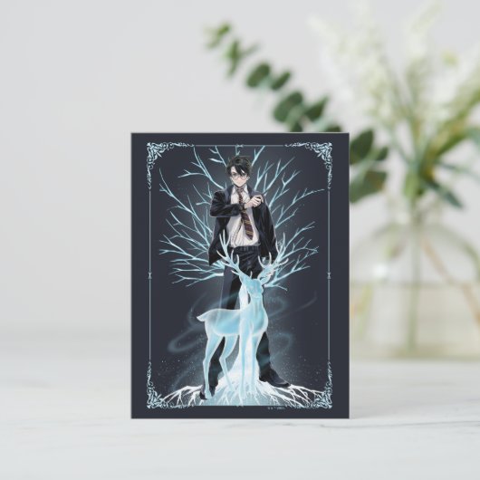 Anime HARRY POTTER™ Stag Patronus Briefkaart (Staand voorkant)