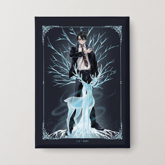 Anime HARRY POTTER™ Stag Patronus Button (Voorkant)