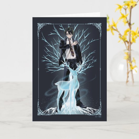 Anime HARRY POTTER™ Stag Patronus Kaart (Gele Bloem)