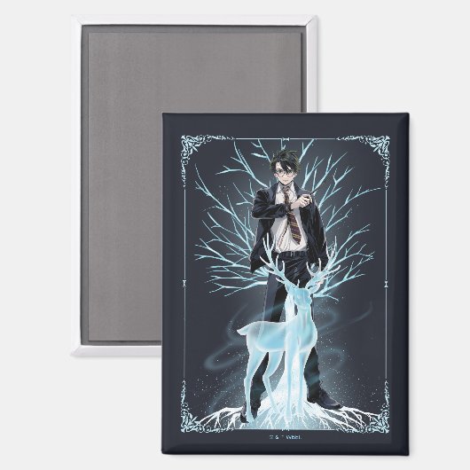 Anime HARRY POTTER™ Stag Patronus Magneet (Voorkant / Achterkant)