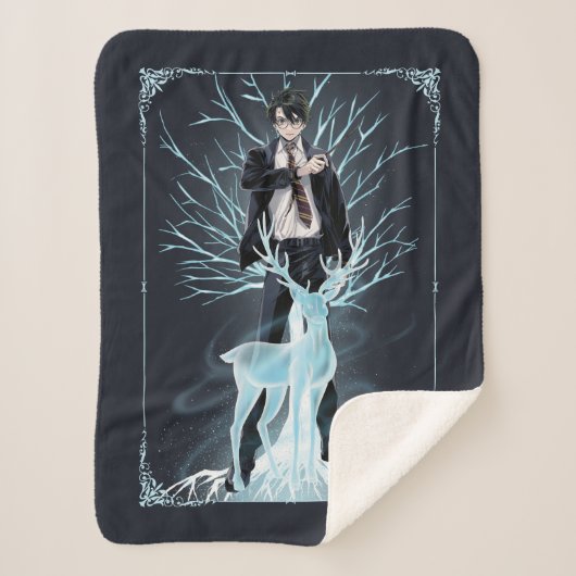 Anime HARRY POTTER™ Stag Patronus Sherpa Deken (Voorkant)
