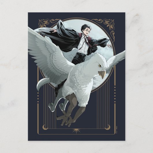 Anime HARRY POTTER™ Vlucht met Buckbeak Briefkaart (Voorkant)