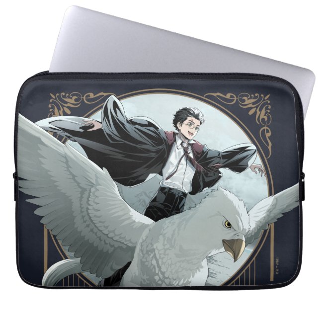 Anime HARRY POTTER™ Vlucht met Buckbeak Laptop Sleeve (Voorkant)