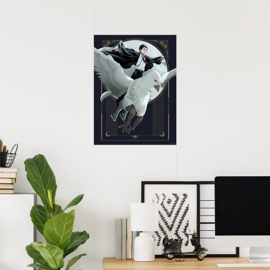 Anime HARRY POTTER™ Vlucht met Buckbeak Poster (Thuiskantoor)