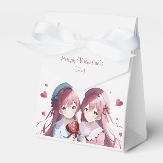 Anime harten Valentijnsdag Bedankdoosjes (Voorkant Zijde)