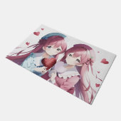 Anime harten Valentijnsdag Deurmat (Schuin)