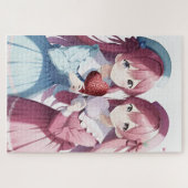 Anime harten Valentijnsdag Legpuzzel (Horizontaal)