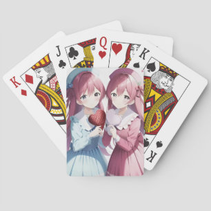 Anime harten Valentijnse versie Pokerkaarten