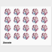 Anime harten Valentijnse versie Ronde Sticker (Vel)