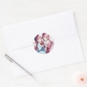 Anime harten Valentijnse versie Ronde Sticker (Envelop)