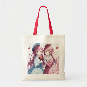 Anime harten Valentijnse versie Tote Bag