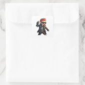 Anime helden vierkante sticker (Tas)