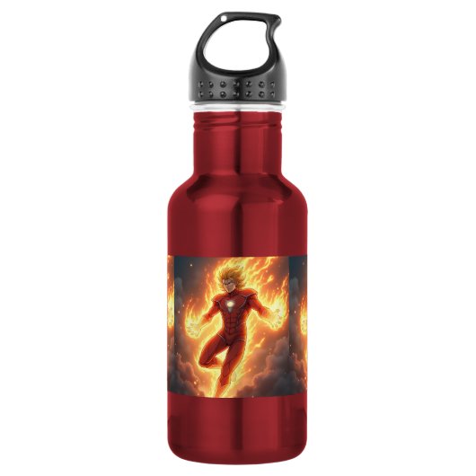 Anime Heldhaftige Power-Up Waterfles (Voorkant)