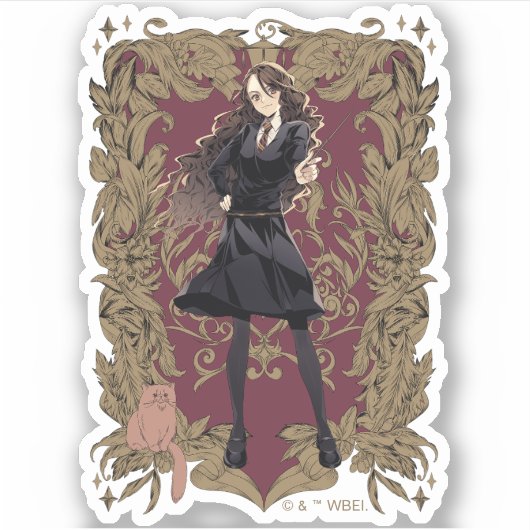 Anime Hermione Granger Lijst Sticker (Voorkant)