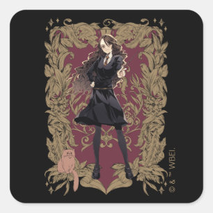 Anime Hermione Granger  Lijst Vierkante Sticker