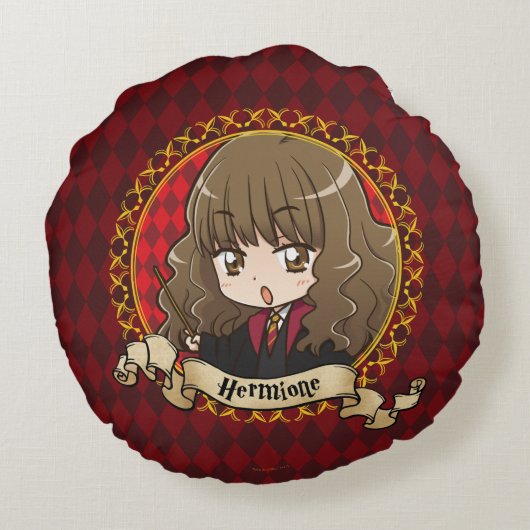 Anime Hermione Granger Rond Kussen (Achterkant)