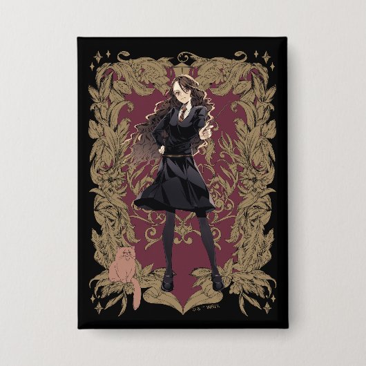 Anime Hermione Granger Sierlijke Lijst Button (Voorkant)