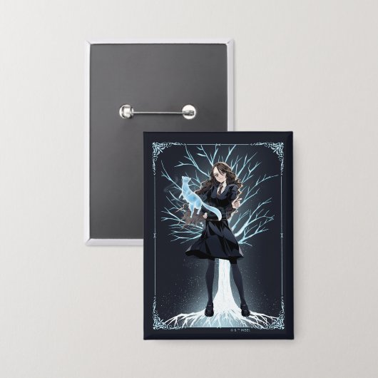 Anime Hermione Granger's Otter Patronus Button (Voorkant / Achterkant)