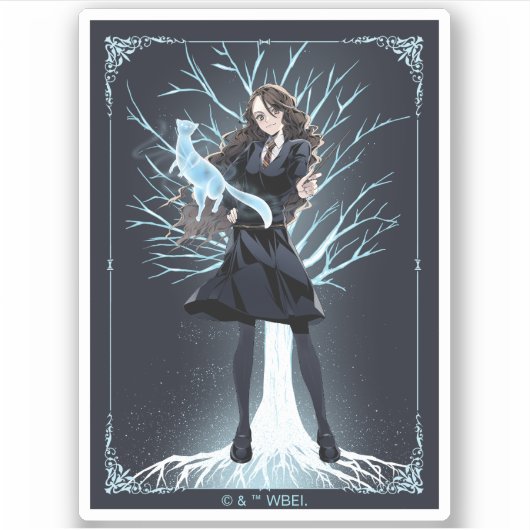 Anime Hermione Granger's Otter Patronus Sticker (Voorkant)
