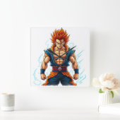 anime hero otaku web decal merch vierkante klok (Huis)