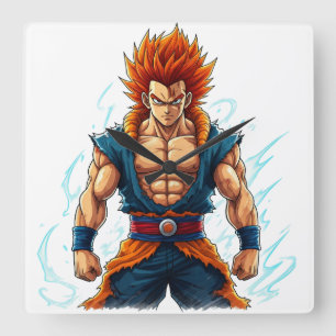 anime hero otaku web decal merch vierkante klok