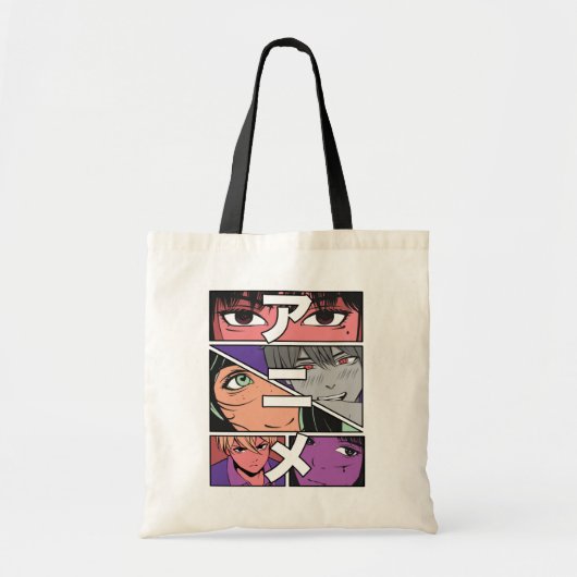 Anime Heroes & Japans Kanji for Anime Tote Bag (Voorkant)