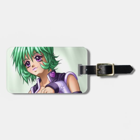 Anime Hoesje up Girl Bagagelabel (Voorkant horizontaal)