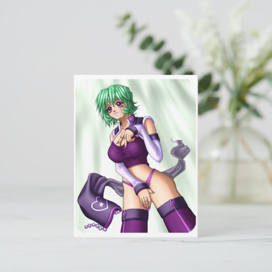 Anime Hoesje up Girl Briefkaart (Staand voorkant)