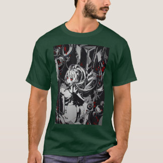 Anime Horror Aesthetic Scary Creepy Girl Japanese  T-shirt
