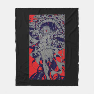 Anime Horror esthetic Scary Creepy Girl Japans Fleece Deken