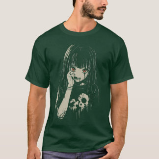 Anime Horror Meisje Esthetisch Zachte Grunge Waifu T-shirt