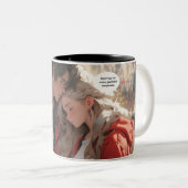 Anime "hou me gewoon vast" scène tweekleurige koffiemok (Voorkant rechts)