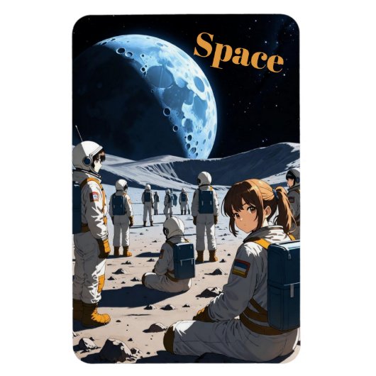 Anime in de ruimte magneet (Verticaal)