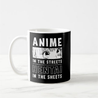 Anime in de straten van de kern in de vellen koffiemok