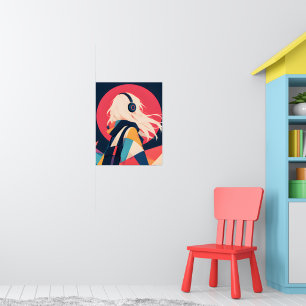 Anime inspiratie print No 8 Wind in haar Haar