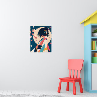 Anime inspiratieprint Nr. 5 Bloesem Fluistering Poster