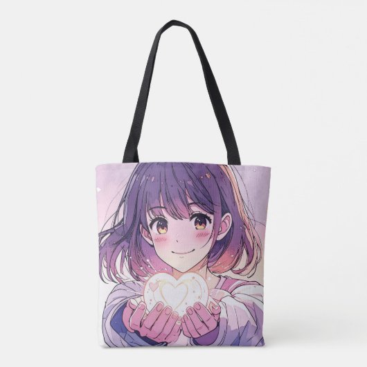 Anime- inspired design bag with Expressive Note Tote Bag (Achterkant)
