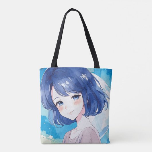 Anime- inspired design bag with Expressive Note Tote Bag (Achterkant)