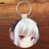 Anime irritante zilverhardende meid met netogen sleutelhanger (Voorkant)