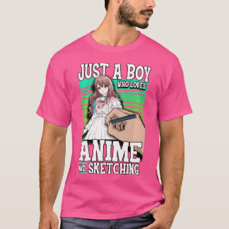Anime is gewoon een jongen die houdt van anime en  t-shirt