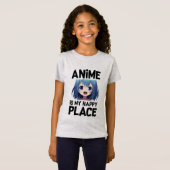 Anime is mijn gelukkige plaats meisjes grafisch t-shirt (Voorkant volledig)