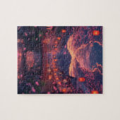 Anime Japanse Stad bij Zonsondergang Puzzel – Kers (Horizontaal)