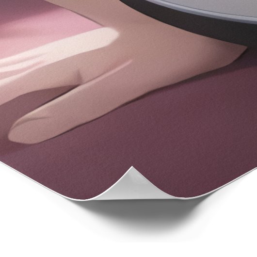 Anime jonge dame met gitaar | AI Art. Poster (Hoek)