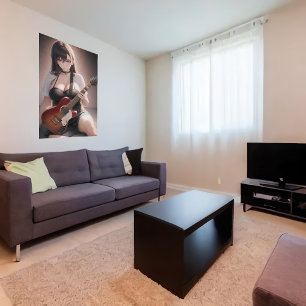 Anime jonge gitaarspeler   AI Art Poster