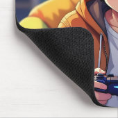 Anime-jongen die videogames speelt muismat (Hoek)