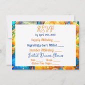 Anime Jongen en Meisje Bloemen Thema RSVP Bruiloft Save The Date (Achterkant)