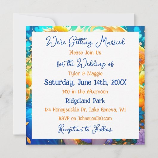 Anime jongen en meisje thema bruiloft kaart (Achterkant)