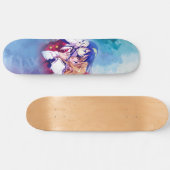 Anime jongen meisje koppel houdt van cool persoonlijk skateboard (Horizontaal)