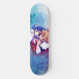 Anime jongen meisje koppel houdt van cool persoonlijk skateboard