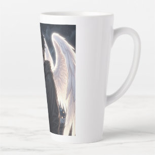 Anime-jongen met engelenvleugels grafische hoodie latte mok